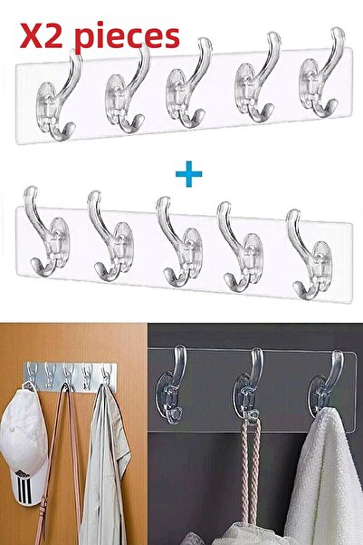 Harvey 2 قطعة سيليكون 5 قطع 29*7 شفاف قوي ذاتي اللصق حمالة تعليق جدارية للباب...