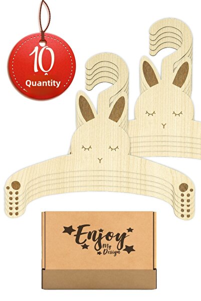 Enjoymydesign شماعة أطفال خشبية على شكل أرنب لغرفة الأطفال 10 قطع