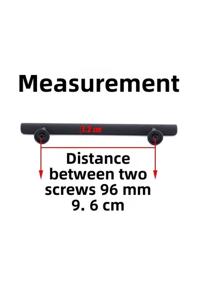 Badem10 Dolabollar Sertar de bucătărie cu mâner din metal negru (96MM) (PREMIUM)