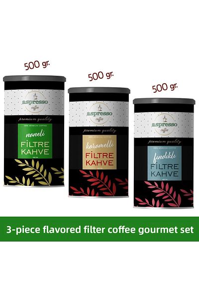 Aspresso Flavored Filter Coffee Set (MINT, CARAMEL, NUT)