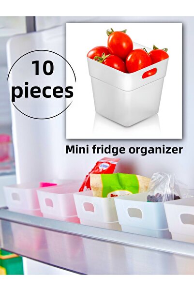 ERKUGO طقم منظم مطبخ مكون من 10 قطع - ثلاجة، منظم داخل الباب وصندوق منظم