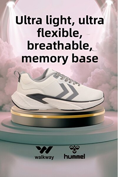 hummel White Mesh Lightweight Breathable Unisex Sports Shoes Hml Yya