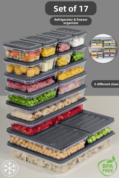 Meleni Home Set de depozitare pentru 17 bucăți antracit potrivit pentru difuz...