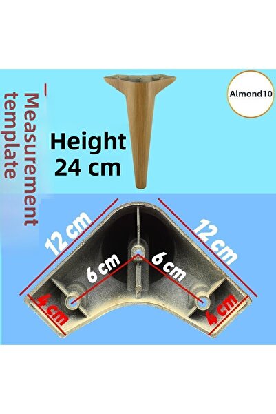 Badem10 Aspen Mobilier de lux Canapea Fotoliu Unitate TV Consolă Picior Picioare 24 Cm Picior din nuc deschis (4 buc.)