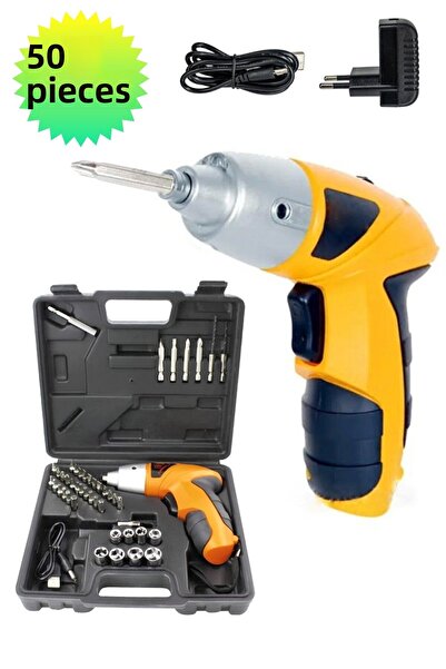 İYİSİYOK مجموعة مثقاب مفك براغي قابلة لإعادة الشحن بقوة 50 قطعة بقدرة 4,8 وات...