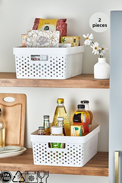 Pazarika Penta Set of 2 Organizer Basket - Kitchen anD Bathroom Decorative, M...