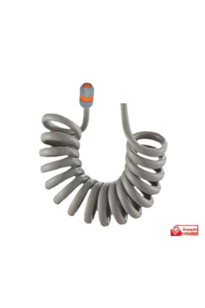 PLASYAY خرطوم تمديد حلزوني 2.5 متر رمادي وجهاز توصيل