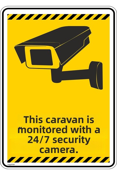 isgtabelam 15×20 سم/قطعتان/ ديكوتا/ هذا الكرفان يُراقب بواسطة كاميرا أمنية عل...