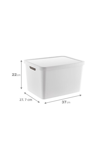 Smartware Set of 4 Stafi Multi-Purpose Box with Lid White 18 Lt