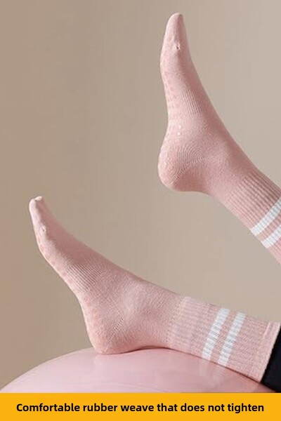 Dore Unisex Pilates & Yoga Socks White, Pink, Lilac - 3 Pairs Non-Slip