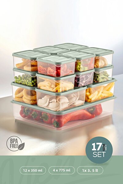 Vienev Organizator pentru frigider Mint din 17 piese - Recipient de depozitar...