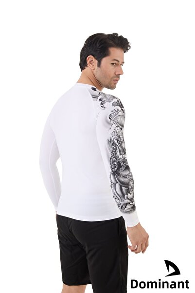 DOMİN SPOR Ανδρικό μακρυμάνικο μπλουζάκι γυμναστικής γυμναστικής με μοτίβο με ένα μανίκι