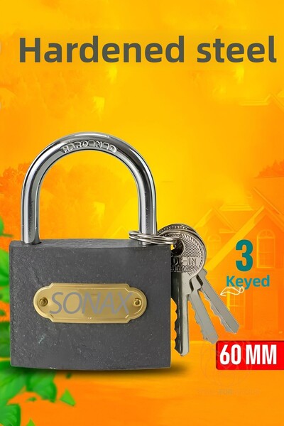 Transformacion قفل فولاذي 60 ملم مع 3 مفاتيح - 721040