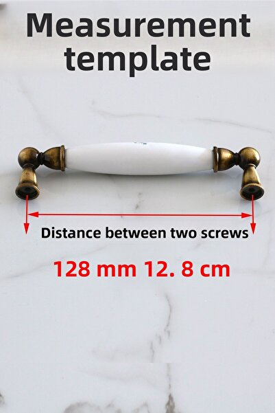 Badem10 Aspendos (PREMIUM) Porțelan anticat galben antic 128 mm Mobilier Bucătărie Dulap Mâner dulap