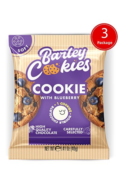 Barley Cookies كوكيز ناعمة - بالتوت البري، 40 جم، 3 عبوات