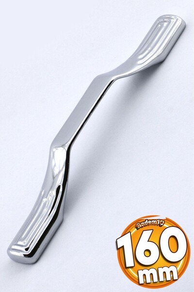 Badem10 Mâner din metal de culoare cromată, 160 mm, mâner pentru ușă dulapului sertarului de bucătărie