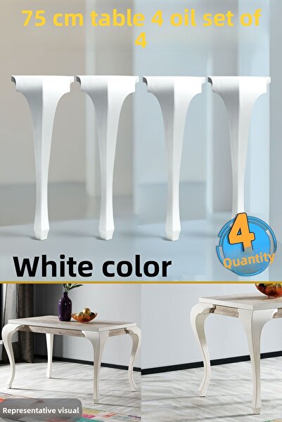 Badem10 4 τεμάχια Lukens Επιτραπέζιο Dresuar Πόδι 75 cm Πλαστικό Λευκό Πόδι Κ...