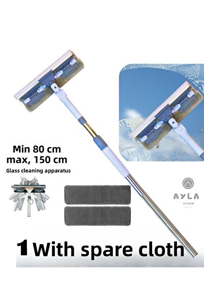 AYLA STAND Extendable Long Handle Window Cleaner Cleaning Brush Glass Cleaner...