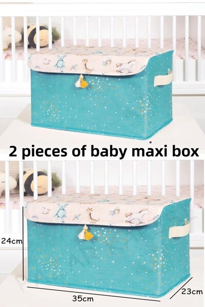 ARALAR HOME 2 قطعة منظم صندوق متعدد الأغراض للأطفال مع غطاء ماكسي