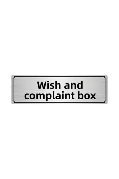 Özarslan Dizayn Wish And Complaint Box Guidance Sign 10cmx20cm Silver Color M...
