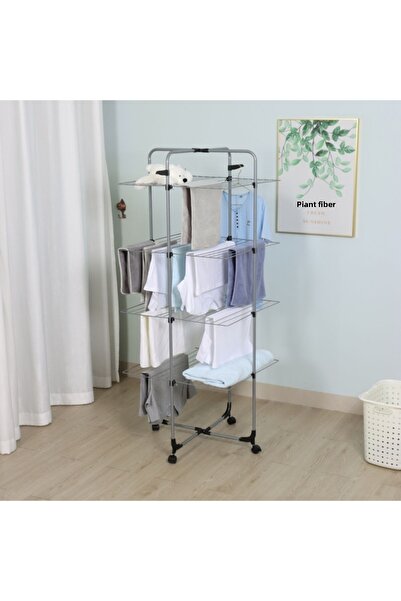 HONEYBEE منشر تجفيف الملابس القابل للطي مع عجلات 114701