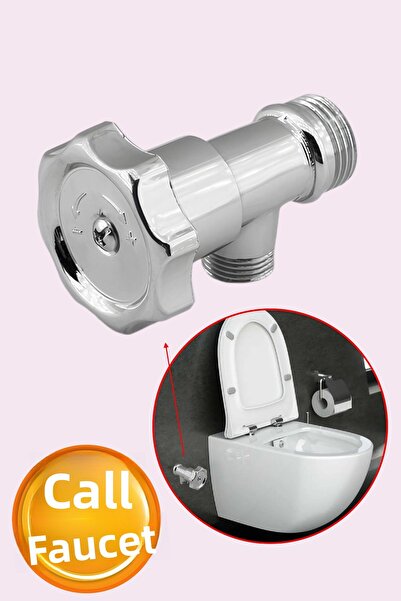 Badem10 Metal Reservoir - Rotating and Flexible Bidet Tap, Wc Toilet and Hose Connection