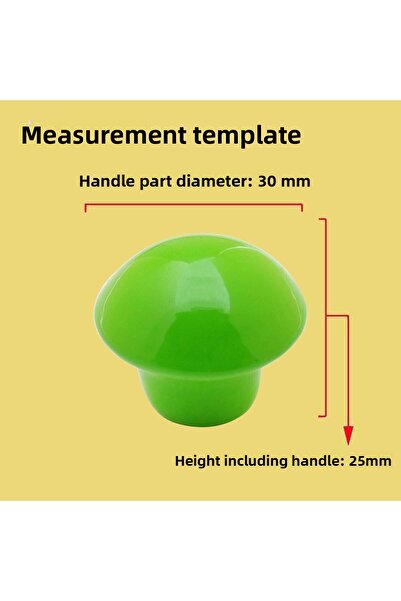 Badem10 Κουμπί μανιταριού Μεταλλικό (ΠΡΑΣΙΝΟ) Στρογγυλό Έπιπλα Παιδικού Δωματίου Συρτάρι Κουζίνας Ντουλάπα 10 Τεμάχια Λαβή