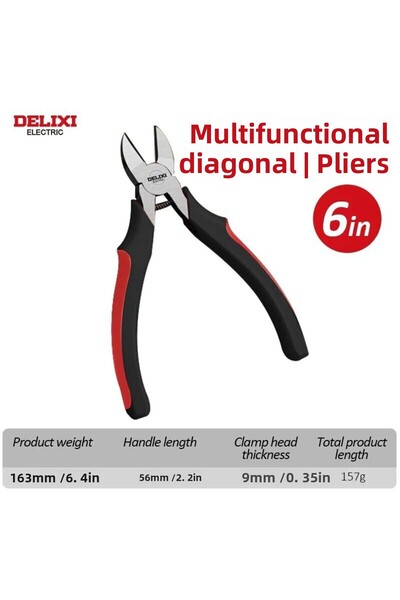 Choice كماشة الأسلاك الكهربائية DHGDC06MXS DELIXI، كماشة قطرية حادة ذات فتحة ...