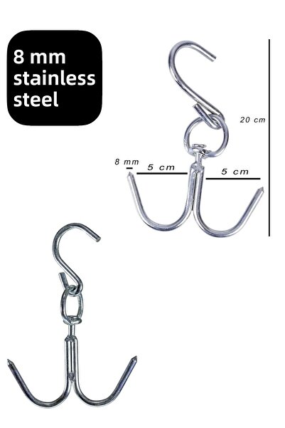 CocoVia Oțel inoxidabil de 8 mm - Carlig pentru sacrificiu și agățat, cu două...