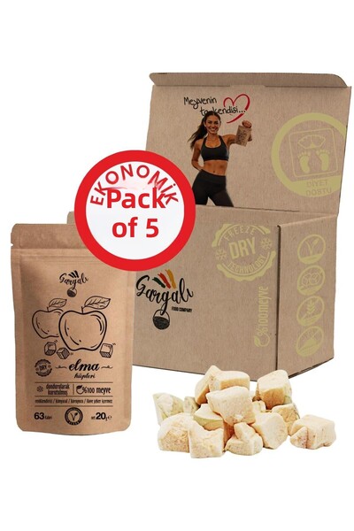 gargalı مكعبات التفاح المجفف المطحون بالفواكه - عبوة من 5 قطع