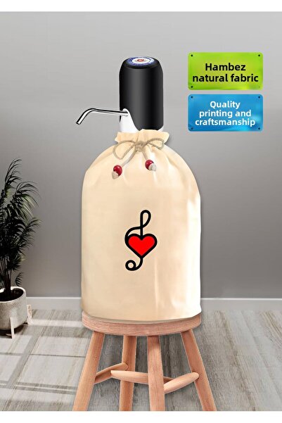 enmalife Decorative Heart Left Key Printed Bottle Cover Natural Hambez Drawstring Drawstring Washable Cover