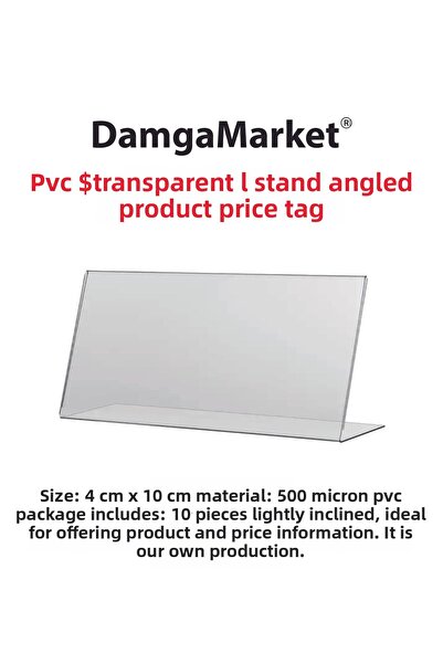 DamgaMarket 10 τεμάχια PVC διαφανής ετικέτα 4x10 cm, θήκη ετικέτας PVC ραφιών...