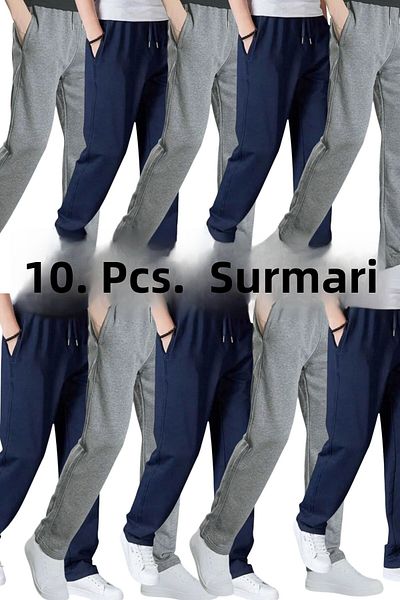 SURMARİ Unisex Regular Pipe Leg 5 Navy Blue και 5 Smoked Sweatpants 10 κόκκων