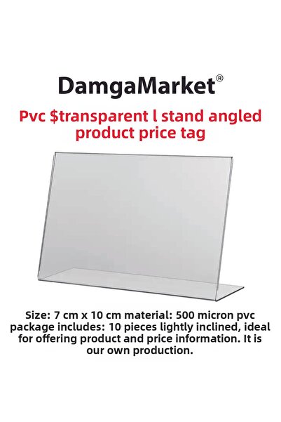 DamgaMarket 10 τεμάχια PVC διαφανής ετικέτα 7x10 cm, Ετικέτα ραφιών PVC, θήκη...