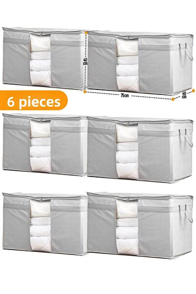 Serstil 6 τεμάχια - Παπλώματα μαξιλαριού παραθύρου 75 x 40 x 40 cm - γκρι στί...