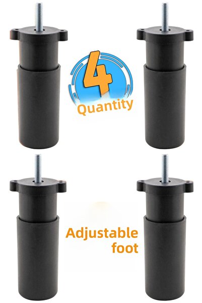 Badem10 (4 ΤΕΜ) Ρυθμιζόμενο 9,5 cm Μαύρο Έπιπλο Καναπές Βάση Πολυθρόνα Μεσαία...