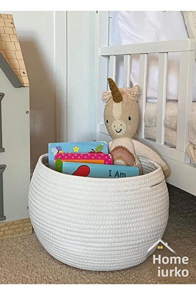 HomeTurko سلة من الخوص والجوت على الطراز البوهيمي - منظم وزخرفي منحني