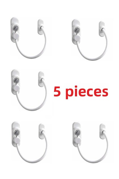 YDGR قفل أمان لباب النافذة من البولي فينيل كلوريد مكون من 5 قطع مع قفل مفتاح