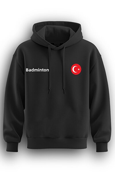 TOP GLORY Φούτερ μπάντμιντον με στάμπα με κουκούλα - 3 κλωστές, BADM41001