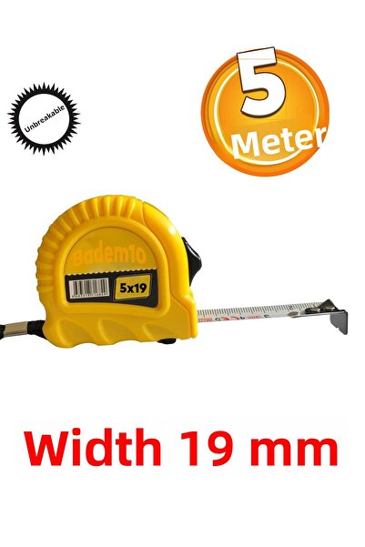 Badem10 شريط قياس معدني قابل للانحناء بطول 5 أمتار مع علبة بلاستيكية عالية الجودة