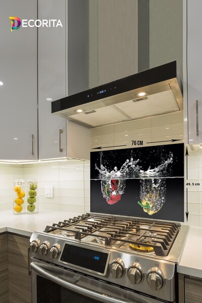 Decorita Προστατευτικό πλάτης γυάλινης εστίας |   Νερό και λαχανικά |   49,5 ...