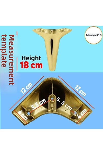 Badem10 Aspen Luxury Furniture Sofa Armchair Tv Unit Console Leg Feet 18 cm Gold Gold Leg (4 Pcs)
