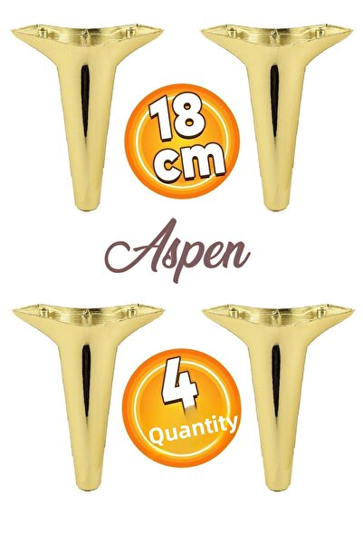 Badem10 Aspen Luxury Furniture Sofa Armchair Tv Unit Console Leg Feet 18 cm Gold Gold Leg (4 Pcs)