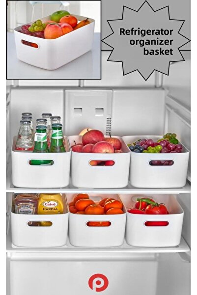 Pazarika Lotus 3-Piece Organizer Basket - Inner Cabinet and Decorative Storage Box, Bathroom and Kitchen Organizer