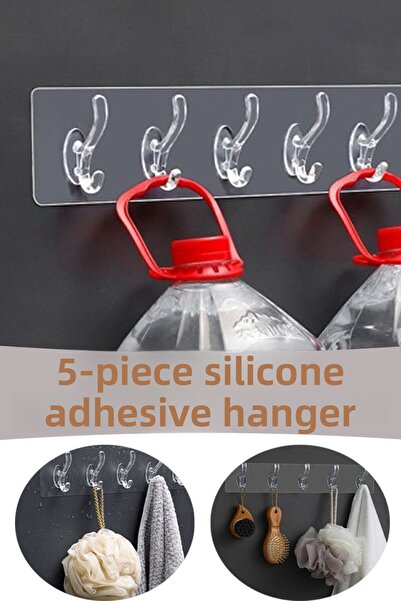 Poolipo Adeziv multifuncțional, 5 bucăți, din silicon transparent, pentru ușă...