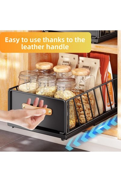 Mismuka Multipurpose Cabinet Inside Rail Drawer Organizer Unassambled Kitchen Bathroom Pantry Sliding Basket Organizer