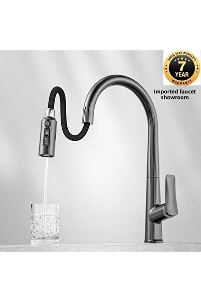 OEM Kitchen Sink Faucet with Water Purification Outlet 2025 New Anthracite with Spiral and Fountain 7 Years Warranty Imported