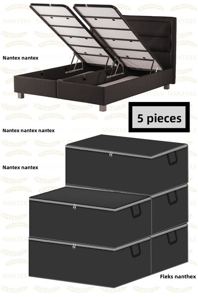 NUTEX 5 τεμάχια κάτω από τον καναπέ-κρεβάτι Τύπος σκουπιδιών 60x40x22 (ΓΚΡΙ)