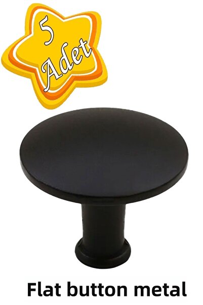 GLASWEN 5 قطعة زر مسطح أسود مقبض الأثاث درج خزانة مقبض الباب مقبض معدني الملح...