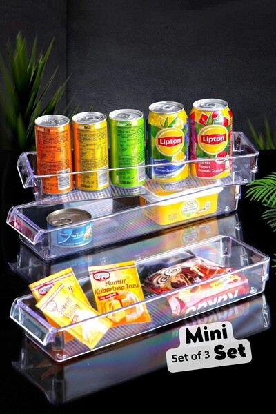 Nandy Home Mini organizator nou transparent pentru frigider și dulap, 3 bucăți
